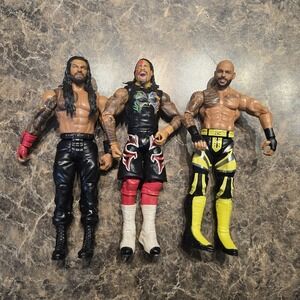WWE Wrestling Action Figures Roman Reigns, Jey Uso, Ricochet 7"